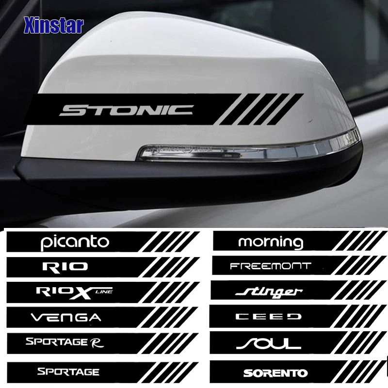

2pcs GT GTLine Car Rearview Mirror Sticker For Kia Rioxline SportageR Stinger Venga Ceed Sorento Picanto Stonic Soul Morning