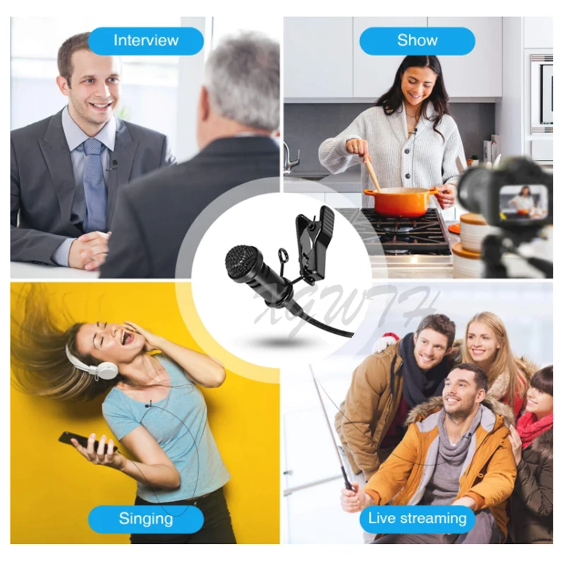 Петличный мини микрофон с зажимом петличный фантомным питанием 3 штырьковых