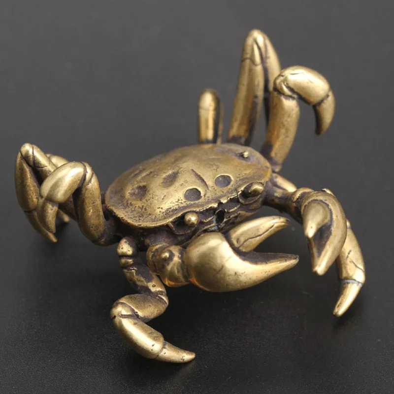 

Handmade Crab Ornament Crafts Vintage Copper Miniature Display.Figurines Desk