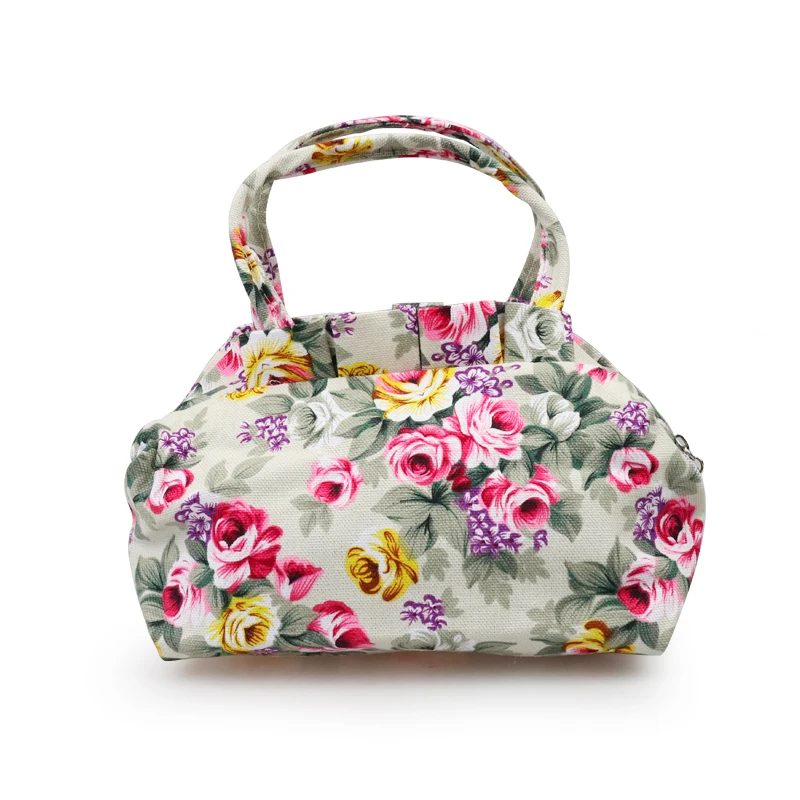 Холщовая Сумка для женщин Повседневная маленькая сумочка с цветами удобная