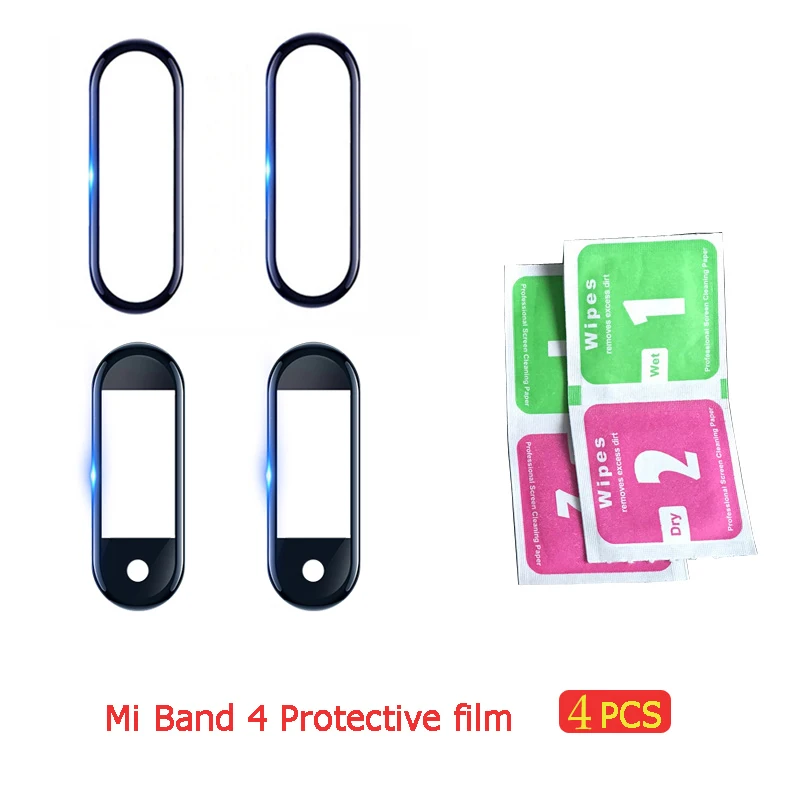 4 piece Защитная пленка для XiaoMi Band 4 NFC браслет пленка для экрана Mi Band 4 стекло Взрывозащищенная/защита экрана от царапин - Цвет: 4 piece