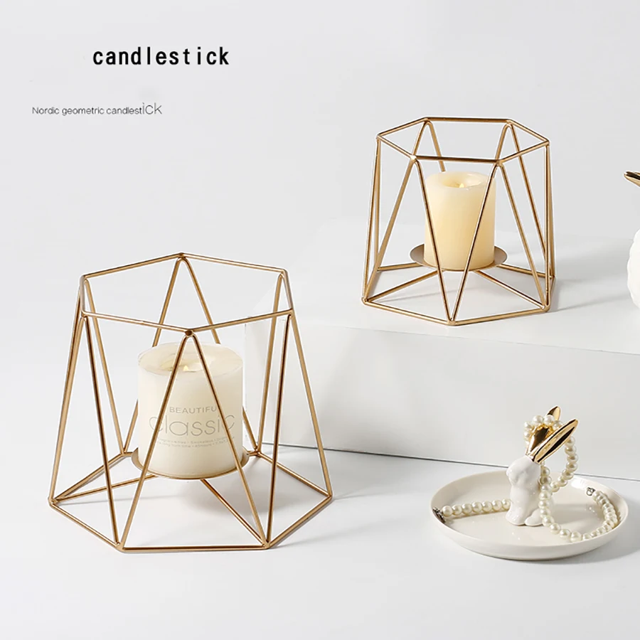 Скандинавские геометрические железные подсвечники рождественские свечи