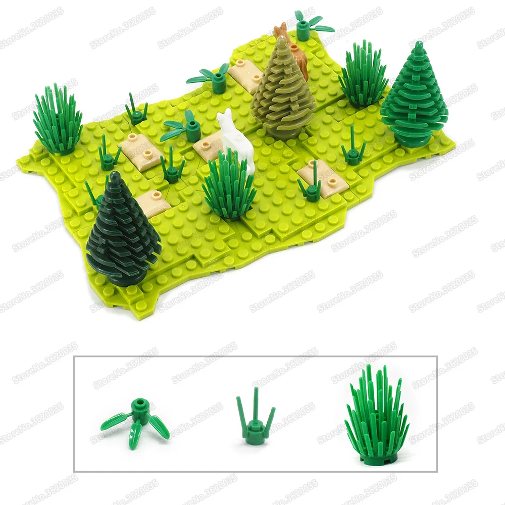Строительный блок: зеленое растение Лесной патруль животных собака Moc WW2 военные