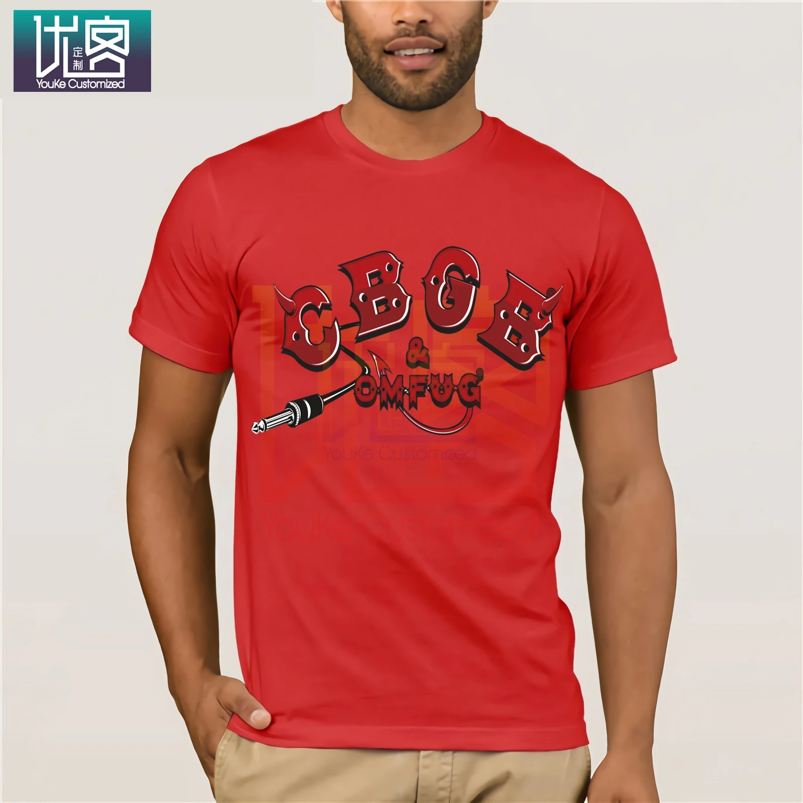 CBGB &amp OMFUG electric plug T-SHIRT Humor Tee Shirt 100% Cotton Tops Graphic Present Casual Short Sleeve Top | Мужская одежда