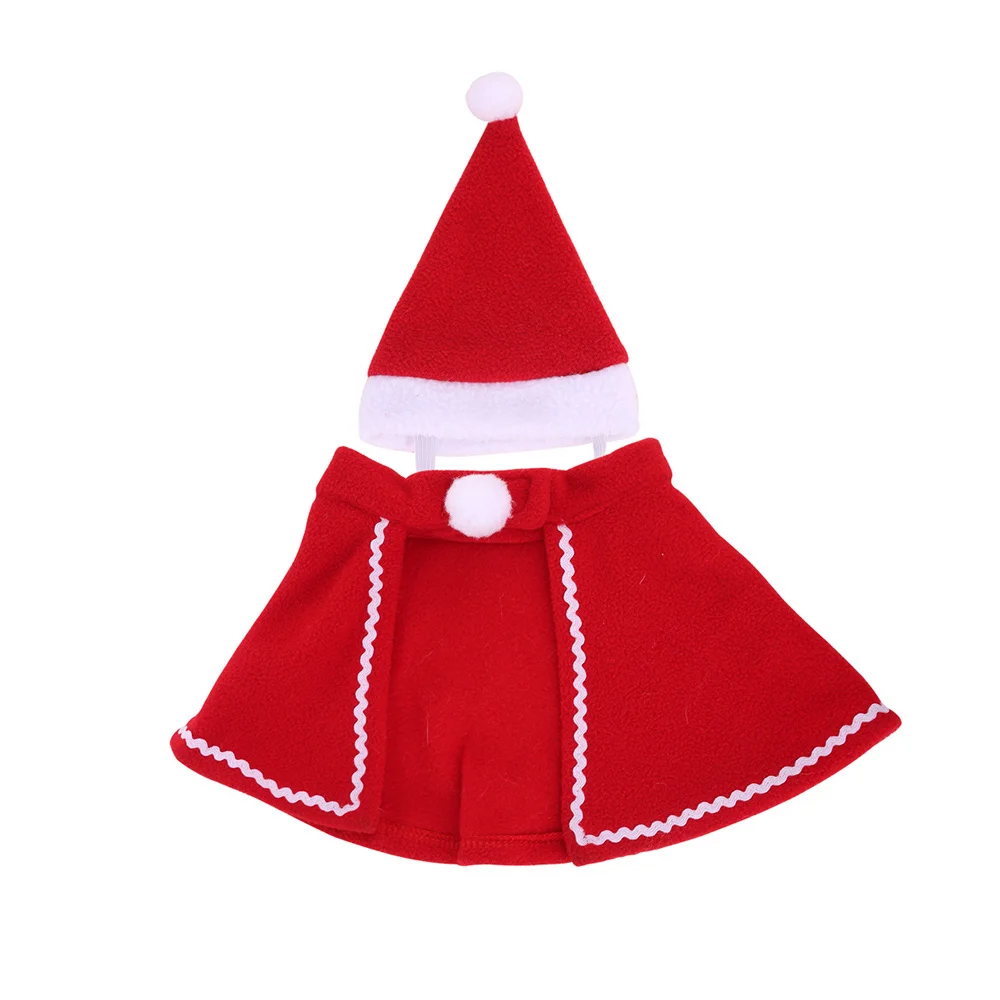 Рождественский костюм для животных милая собака кошка шляпа плащ комплект