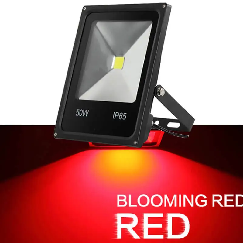 CP AC220V 10 Вт 20 Вт 30 Вт 50 Вт 100 Вт 200 в Светодиодный прожектор RGB черный корпус светодиодный уличный Ландшафтный садовый поисковый светильник светодиодный светильник - Испускаемый цвет: RED
