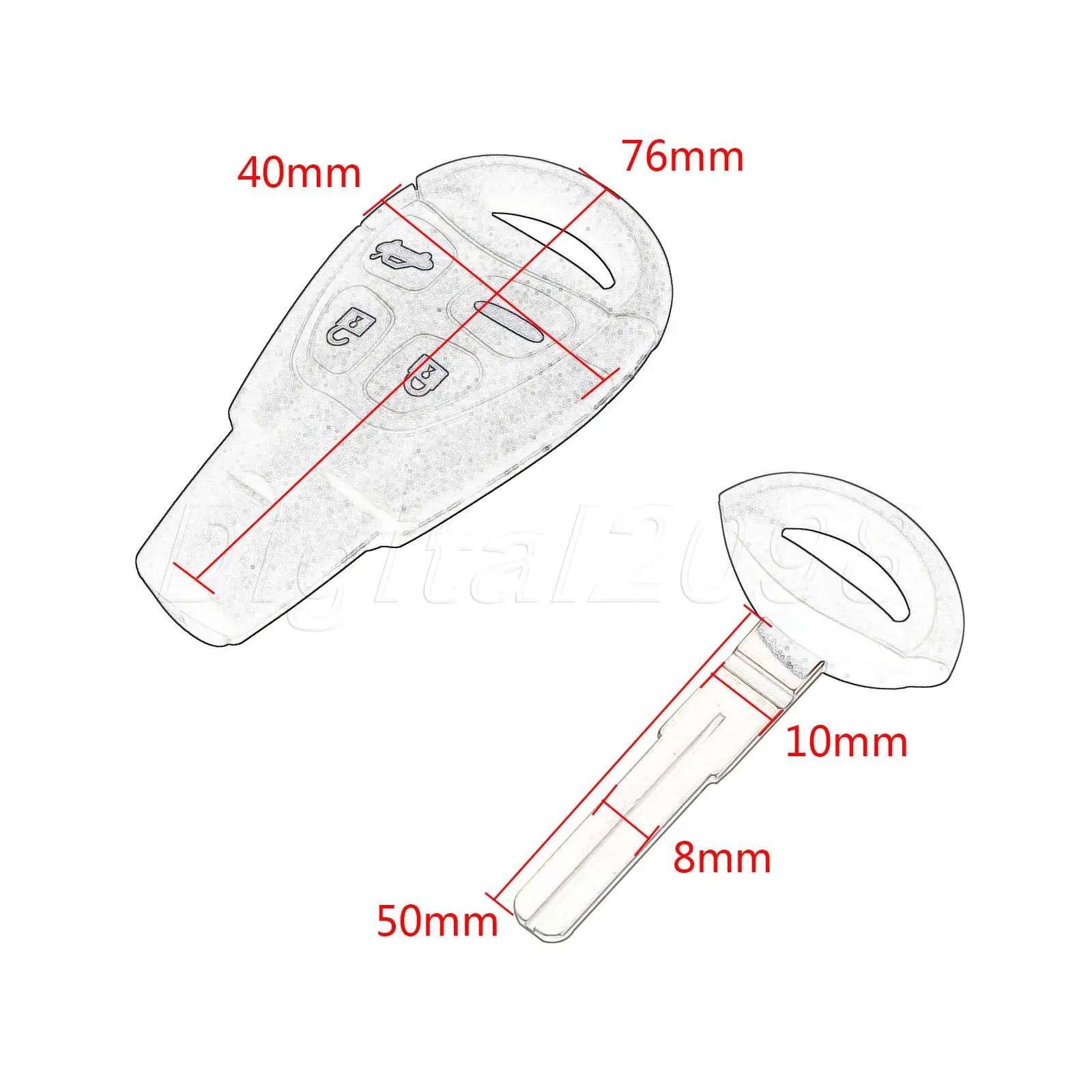 Чехол дистанционного ключа Yetaha чехол-брелок с 4 кнопками для SAAB 2003 2004 2005 2006 9-3 Sport