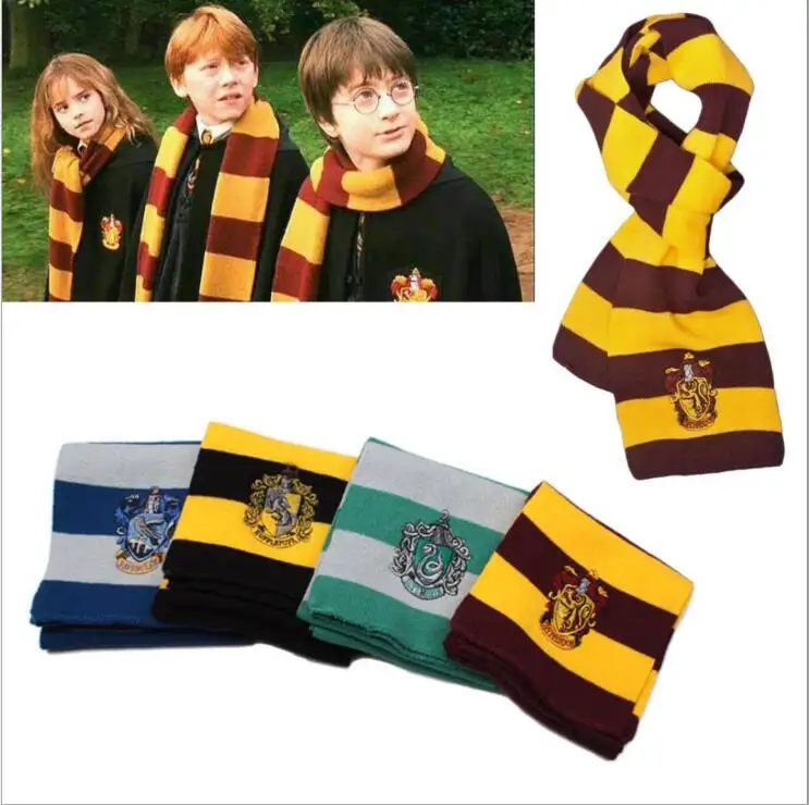 Волшебный школьный косплей костюм шарф Гермиона Гриффиндор Ravenclaw Слизерин Hufflepuff шарф для мальчиков и девочек перчатки
