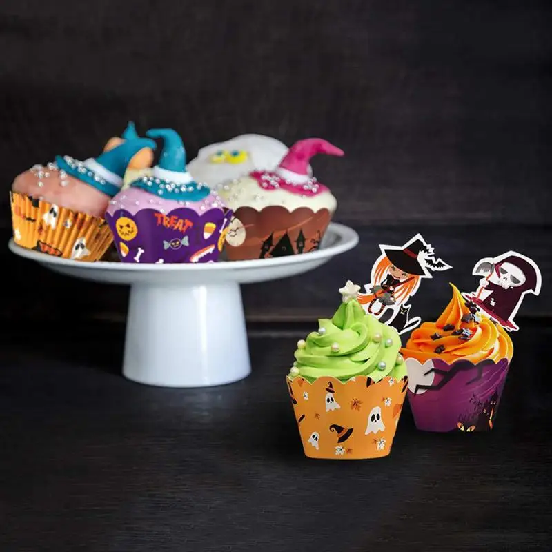 48 шт. тематические украшения для Хэллоуина|Товары тортов| |