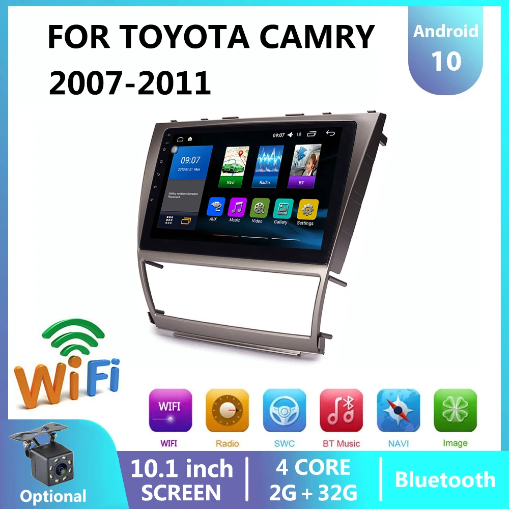 Автомагнитола на Android 10 2 Din для Toyota Camry 2007-2011 мультимедийный видеоплеер навигация