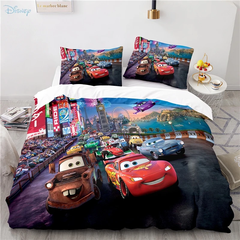 

Новый Disney автомобили Постельное белье 3d Lightning McQueen Mater мультфильм пододеяльник, наволочки для подушек, детское постельное белье, Европа/Авст...