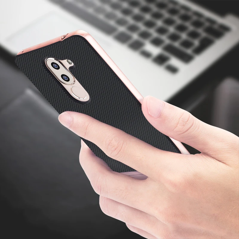 Задняя крышка для Huawei Honor 6X силиконовый термополиуретановый чехол PC 360 3D стенд