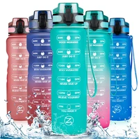 1l motivational water bottle with time marked portable reusable drinking bottle leak proof fpa free water bottles for sports