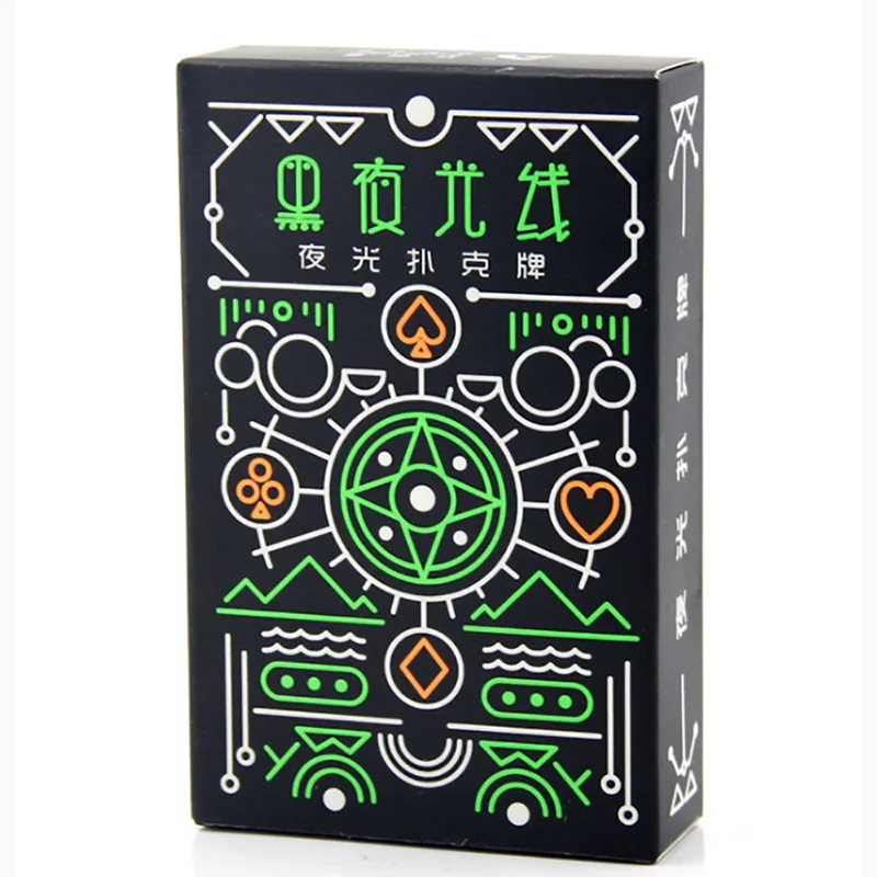 Флуоресцентные бумажные карты игральные для покера прочный фонарь ночного