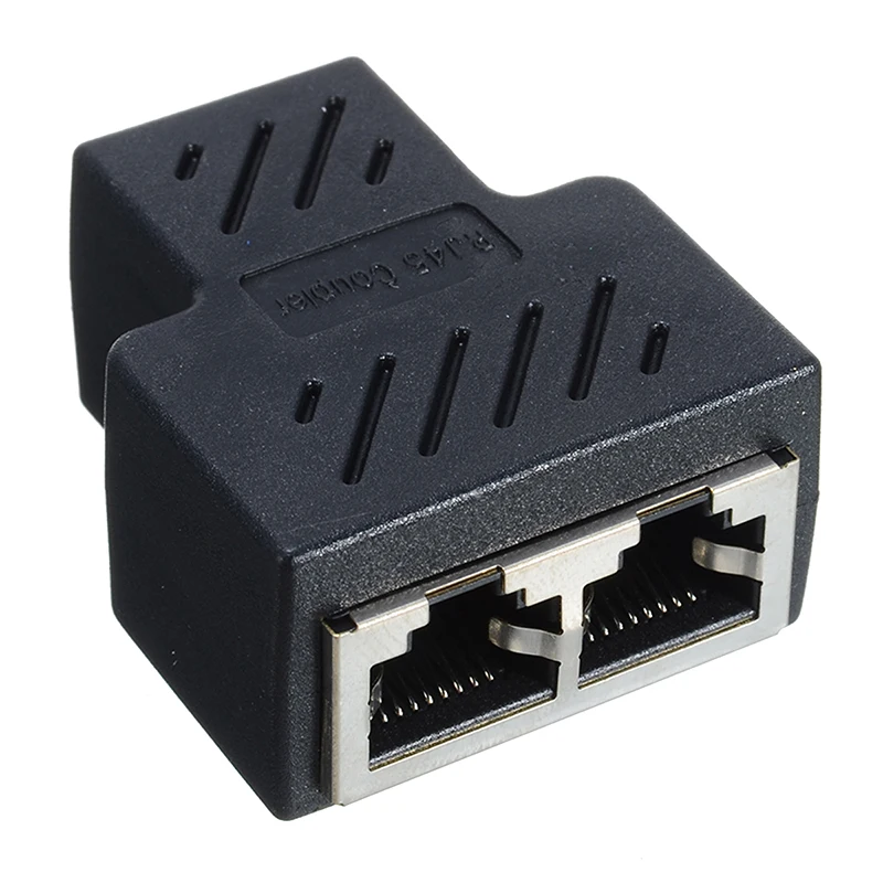 

Onsale 1pc RJ45 1 to 2 Ways Splitter Connector Pro RJ-45 1 to 2 LAN Ethernet Network Extender Adapter Black Mayitr