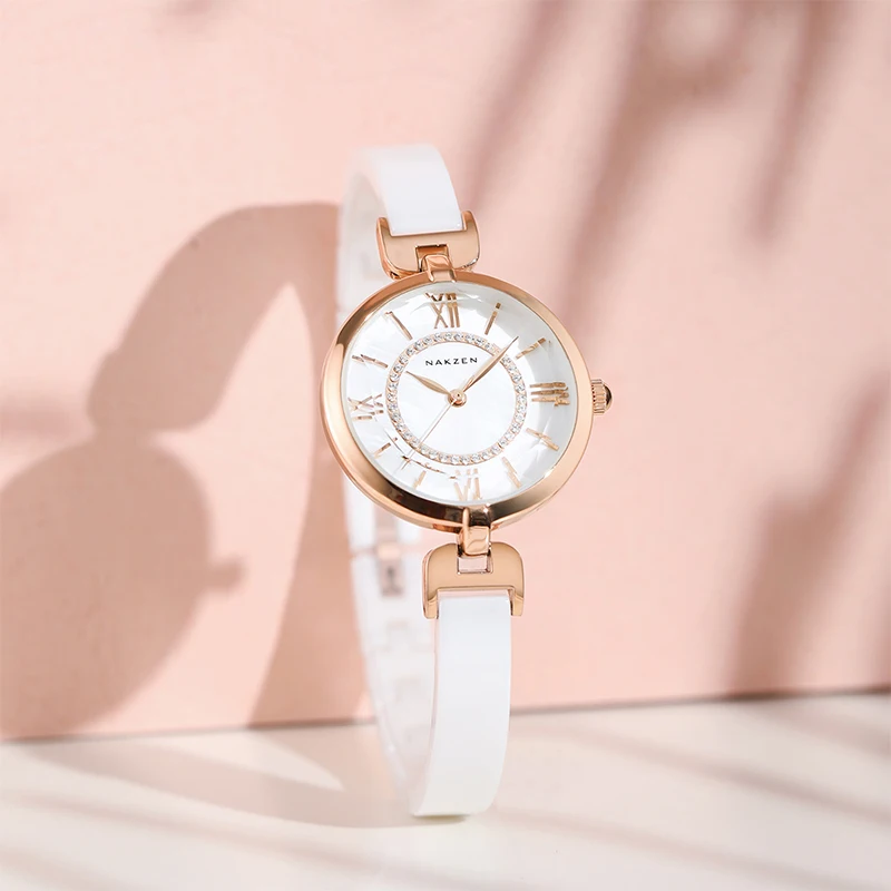 NAKZEN Luxury Women Watches Life Waterproof Clock Ladies Watch White Quartz Wristwatch Gifts for Womens Girls Relojes De Mujer enlarge