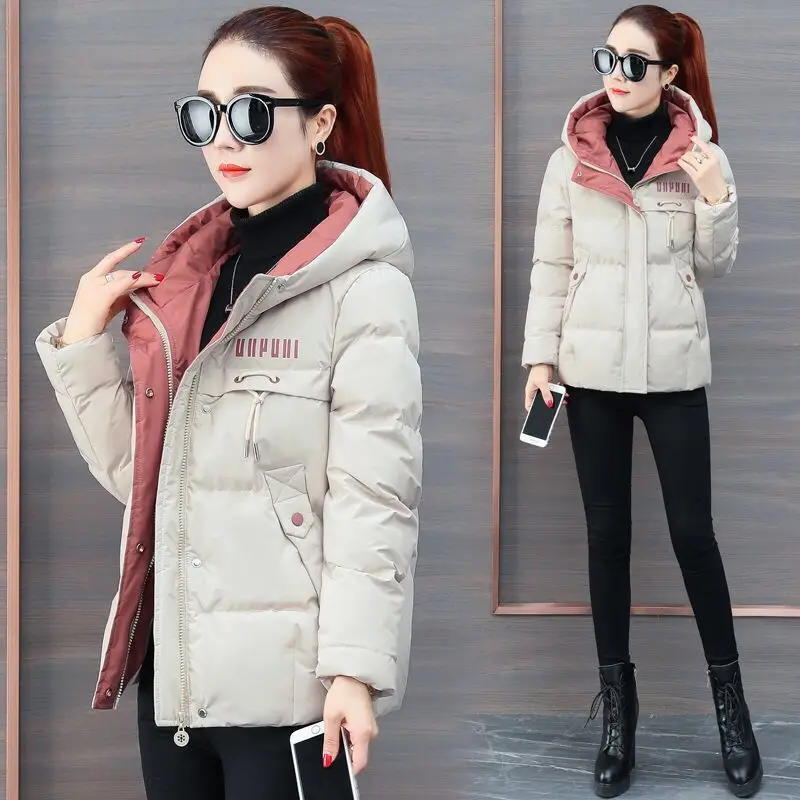 Trending Products Cotton clothes Women winter jacket Loose size Short coat Hooded Down cotton Warm Outwear Free shipping 1912