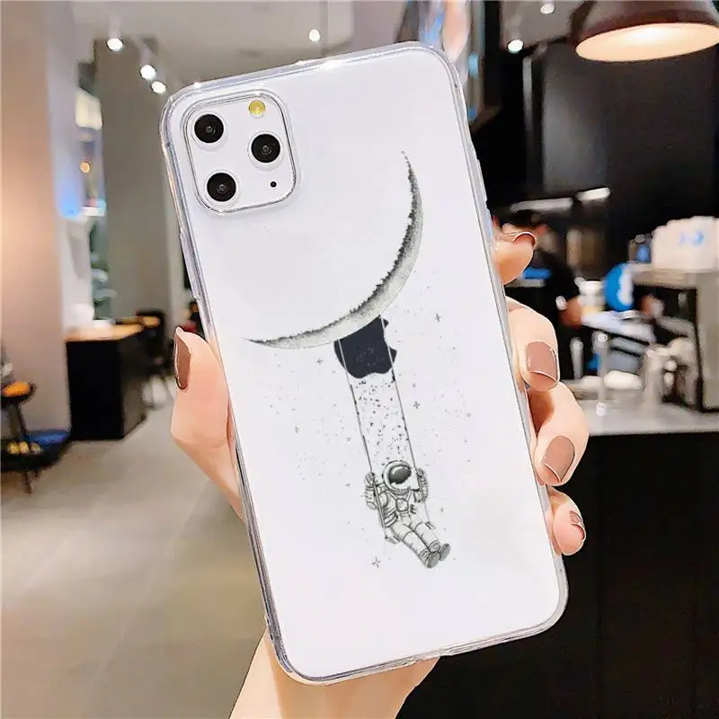 

Astronaut cartoon case for airpods Phone Case Transparent soft For iphone 5 5s 5c se 6 6s 7 8 11 12 plus mini x xs xr pro max
