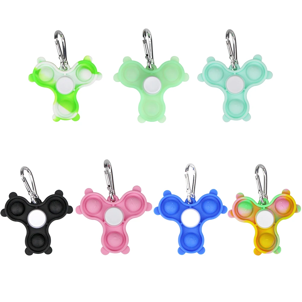 

Silicone Bear Push Bubble Keychain Fingertip Gyroscope Pendant Sensory Toy fidget Autism Toys Stress Relieve for Adults Kids