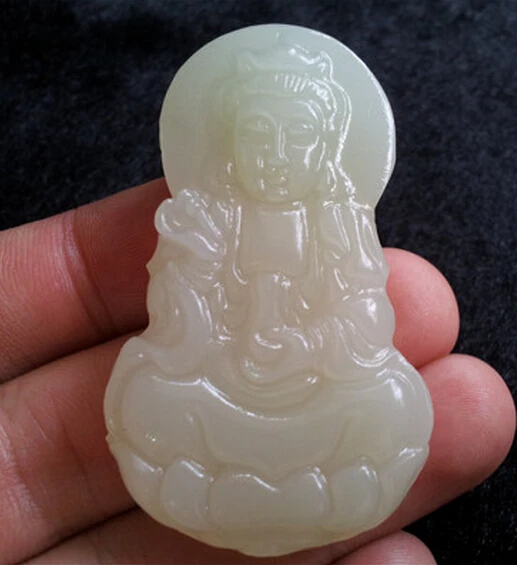 1227 + Натуральная дома зеленый камень Гуаньинь кулон | Украшения и аксессуары