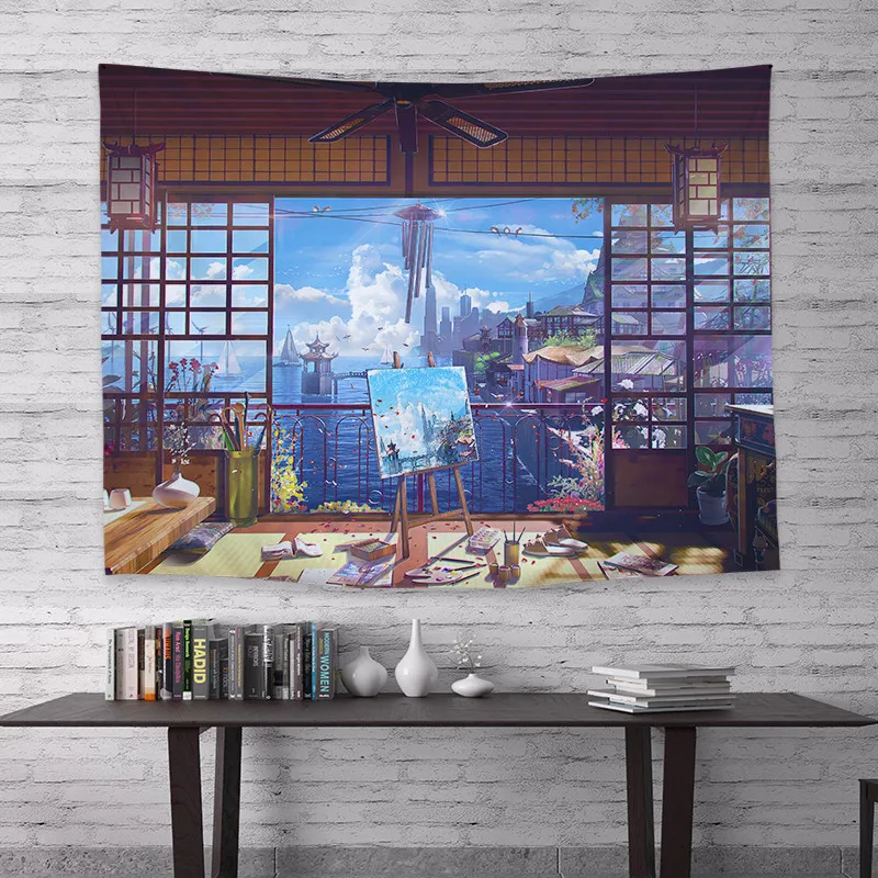 

North European And American Style Retro Mountain Cloth Students Dormitory Wall Decoration Hanging Cloth Net Red Live Tapestry