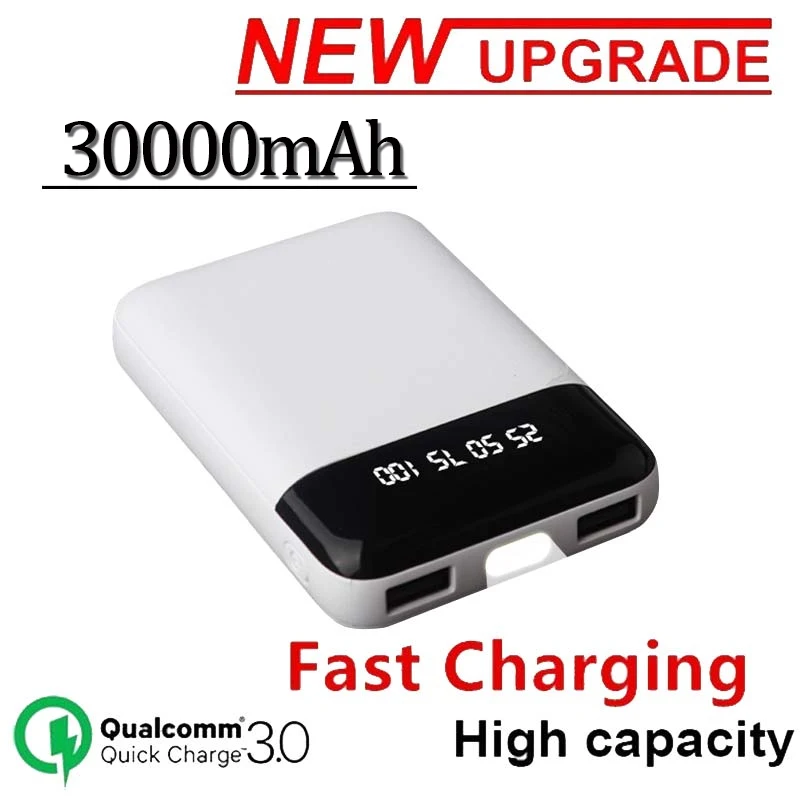 30000 мАч Высокая емкость цифровой дисплей Мобильный Внешний аккумулятор