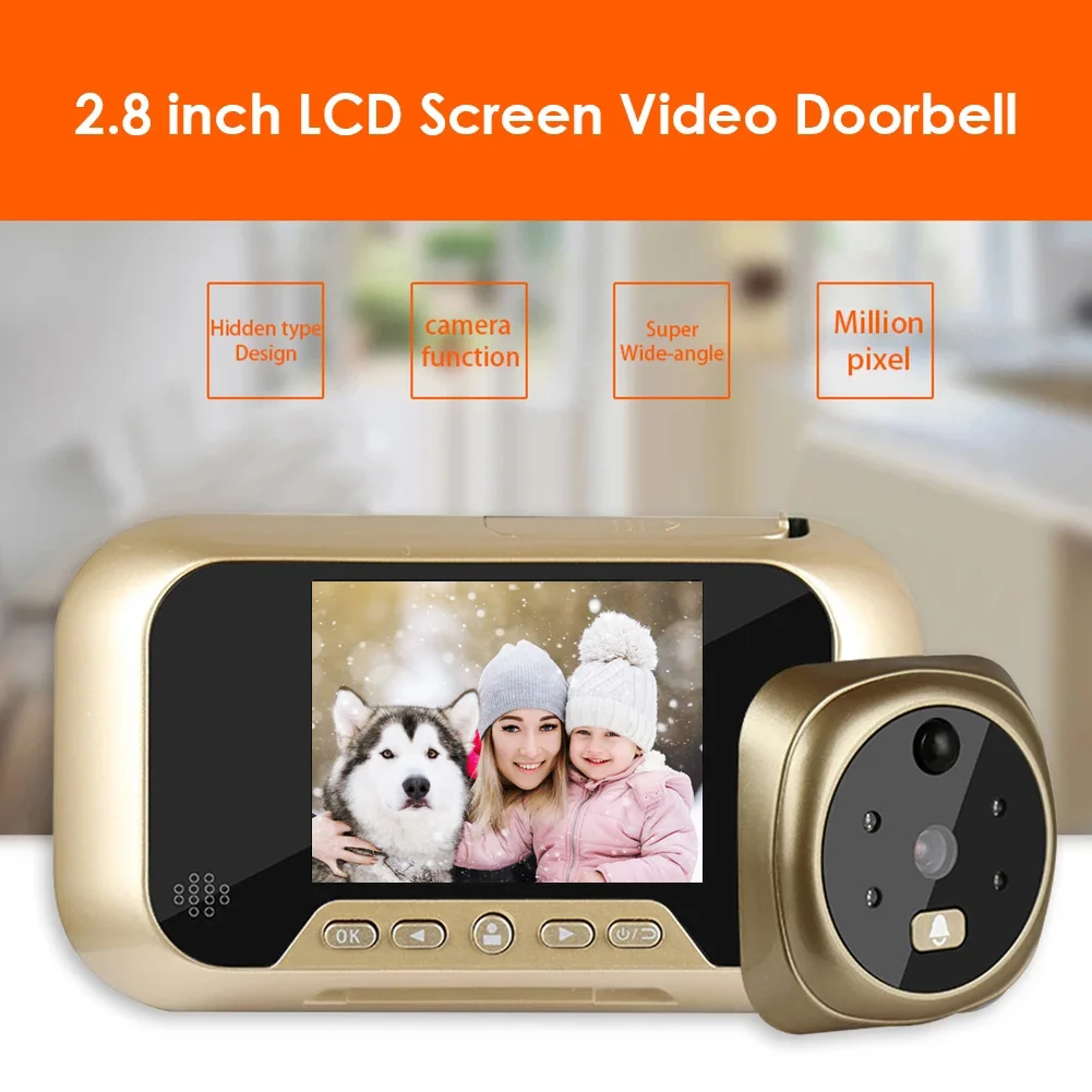 Видеодомофон домофон ЖК-экран 2 8 дюйма цифровой дверной звонок с камерой глазок