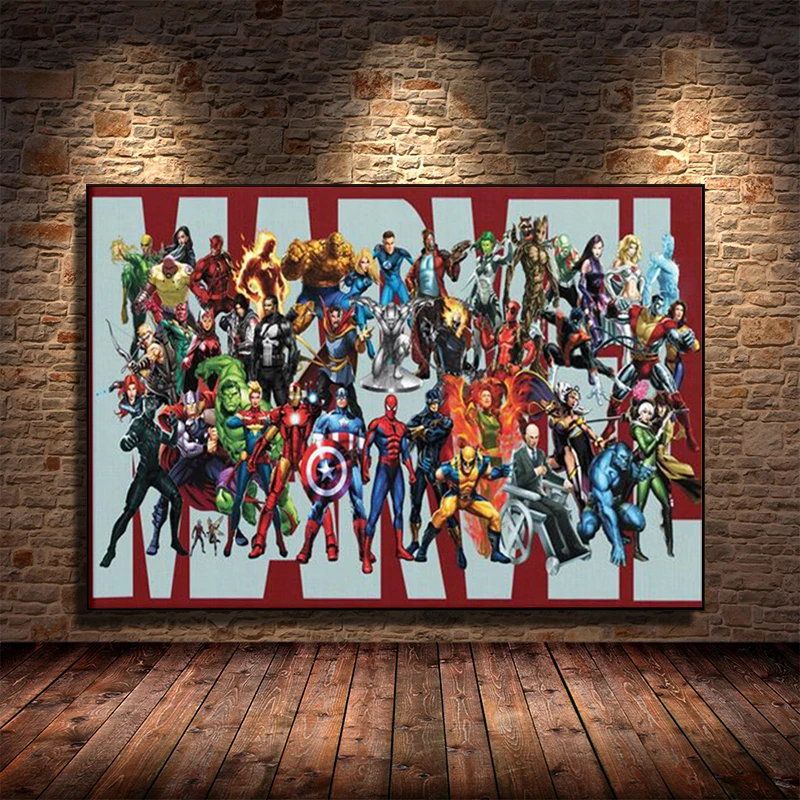 Картина на холсте с супергероями анимационные комиксы Постер Marvel принты Халк