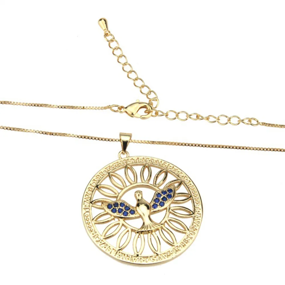 5 шт./лот круглый голубой Цирконий подвеска в виде Святого Духа Медный Орел