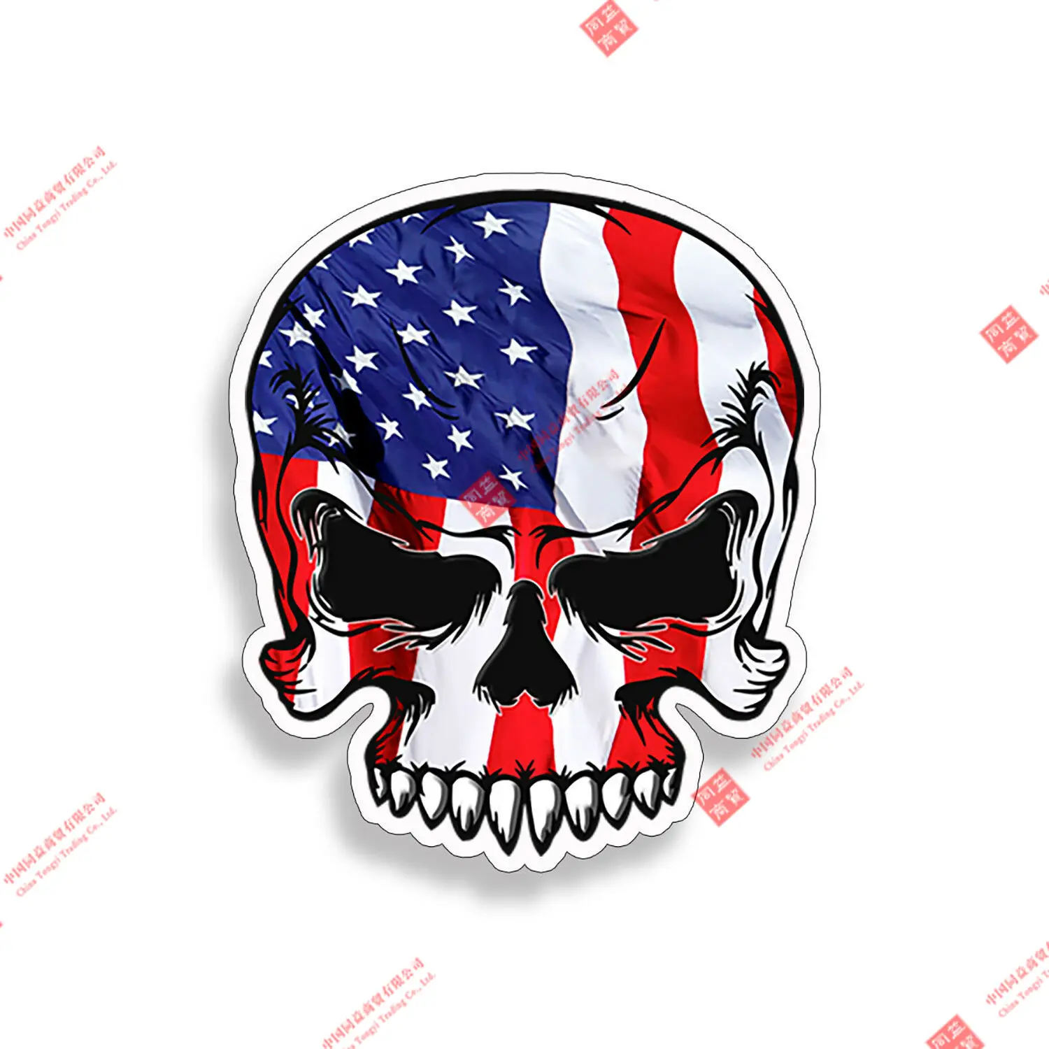 

Creative USA American Skull Flag Sticker Helmet Cup Cooler Laptop Car Window Bumper Decal