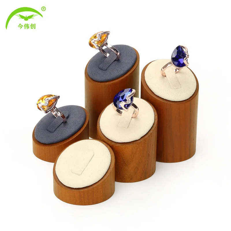 Solid wood ring display stand factory direct sales jewelry jewelry high school low jewelry prop storage stall display shelf