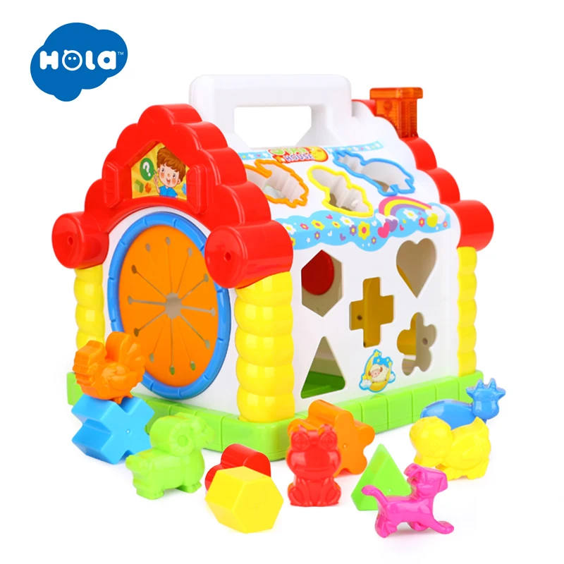 HOLA TOYS 739 Многофункциональные Музыкальные игрушки Детские забавные игрушки музыкальная электронная геометрические блоки Сортировка Обучающие Развивающие игрушки