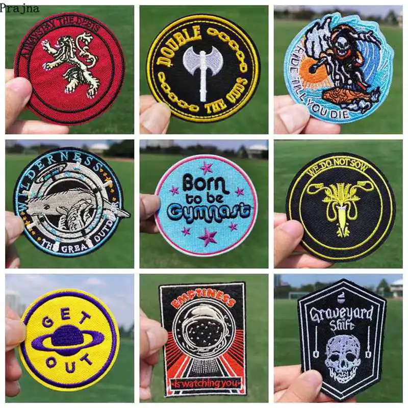 Патчи Prajna в стиле панк рок патчи с вышивкой утюгом нашивки для одежды сделай сам