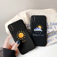 weather symbol sun rain thunder cloudy phone case for iphone 7 8 plus se 2 x xr xs max 11 12 pro max soft silicone cover fundas