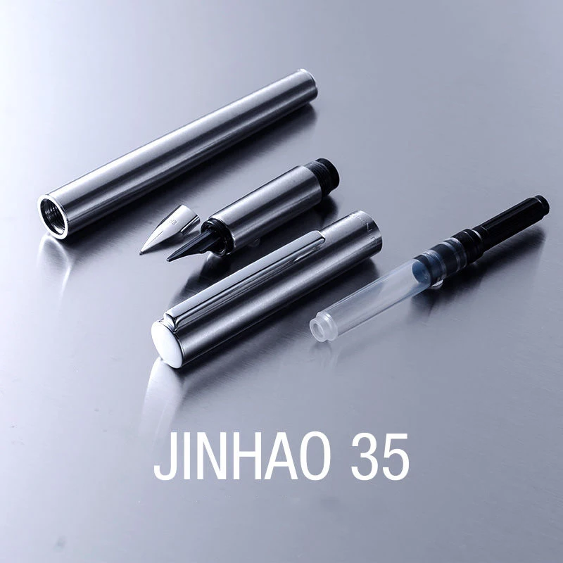 Ручка перьевая Jinhao 35 черная матовая ручка из нержавеющей стали с наконечником 3 08