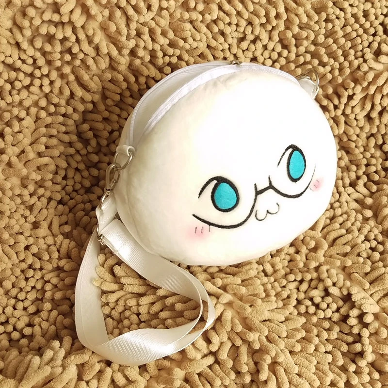 1pcs White Plush Dumpling Pillow Doll Cosplay Prop Hetalia: Axis Powers Printed Stuffed Toy Crossbody Bag Decor New Year Gifts |
