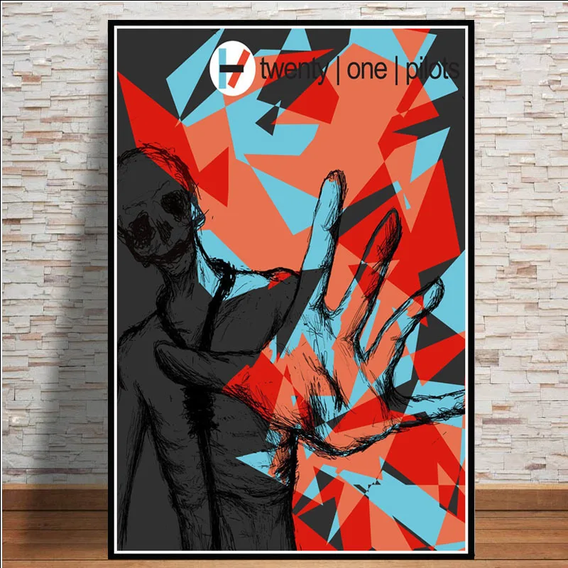 Популярный абстрактный постер с изображением рок музыкальной группы Twenty One Pilots