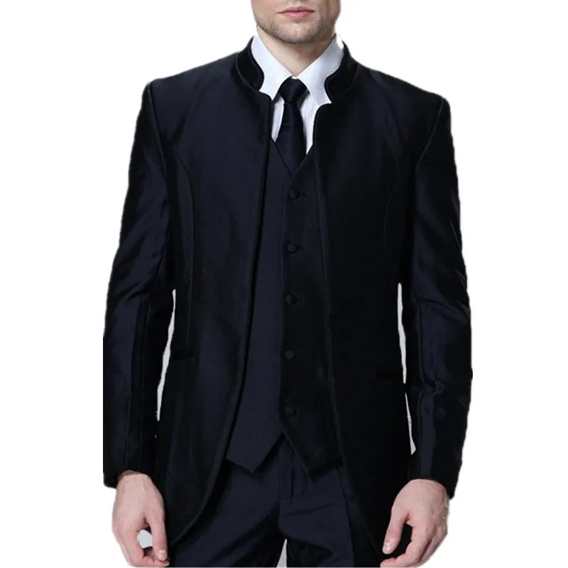 

Black Customize Made Mans Suits For Wedding Blazer Party Suit Dinner Suit Groom Wear Best Man Wear 3Piece Suit(Jacket+Pant+Vest)