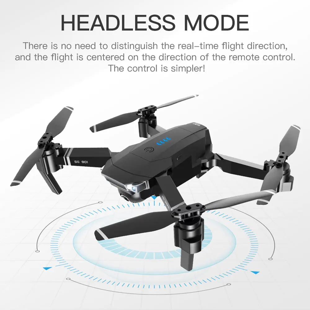 Drone 4K SG901 Cool Quadcopter 2 Camera Stable Gimbal Altitude Hold 4096x3072P 2048*1080P HD Gift Kids Uav 2.4G 4CH 6-Axis dron