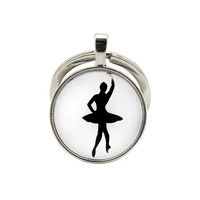 just dance key chain ballet dancers key chain key ring cabochon glass pendant key ring ballet dancers jewelry creative gifts