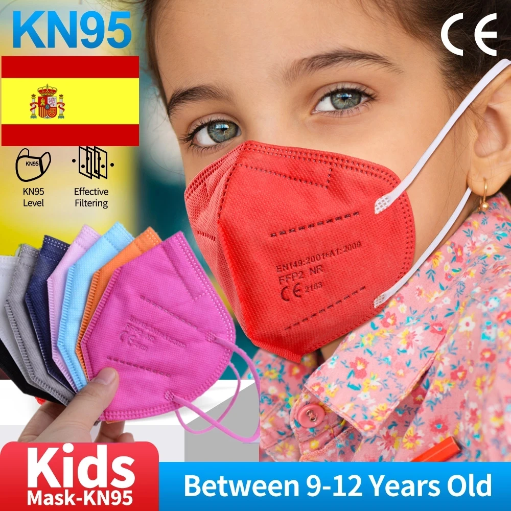10 100 шт. KN95 маска для детей дети 5 Слои CE FFP2 Mascarillas ffp2mask защитная лица полости рта N95
