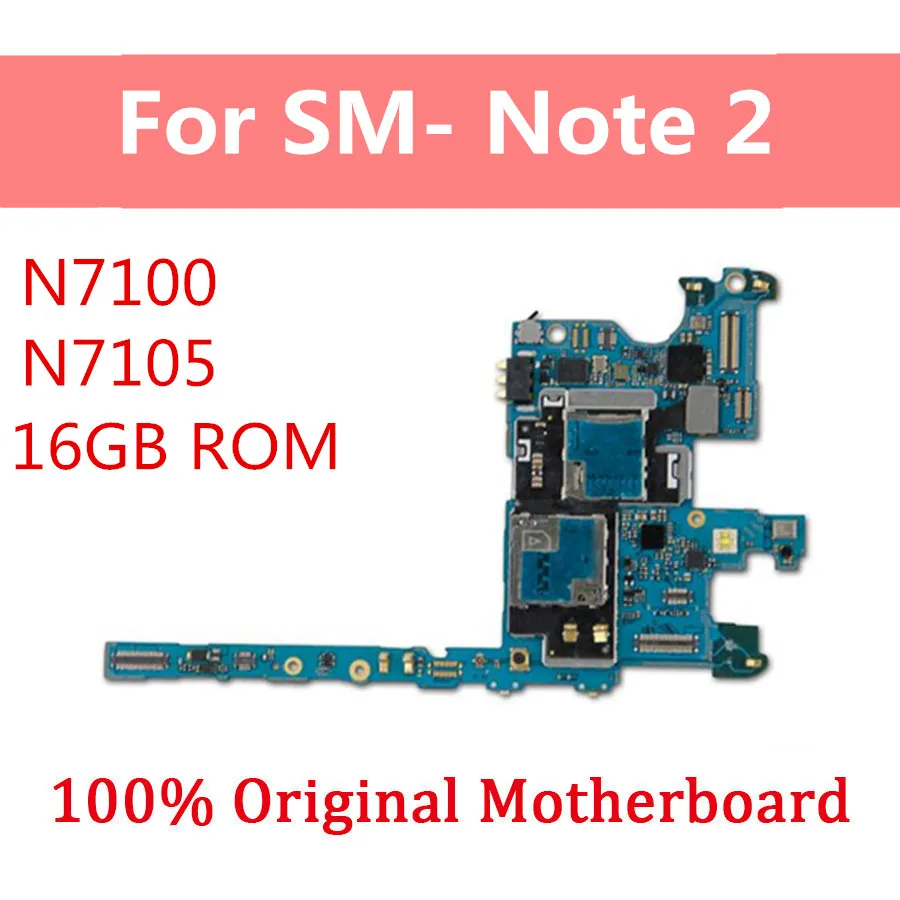 Для Samsung Galaxy Note 2 N7100 N7105 100% разблокированная материнская плата Европейская версия