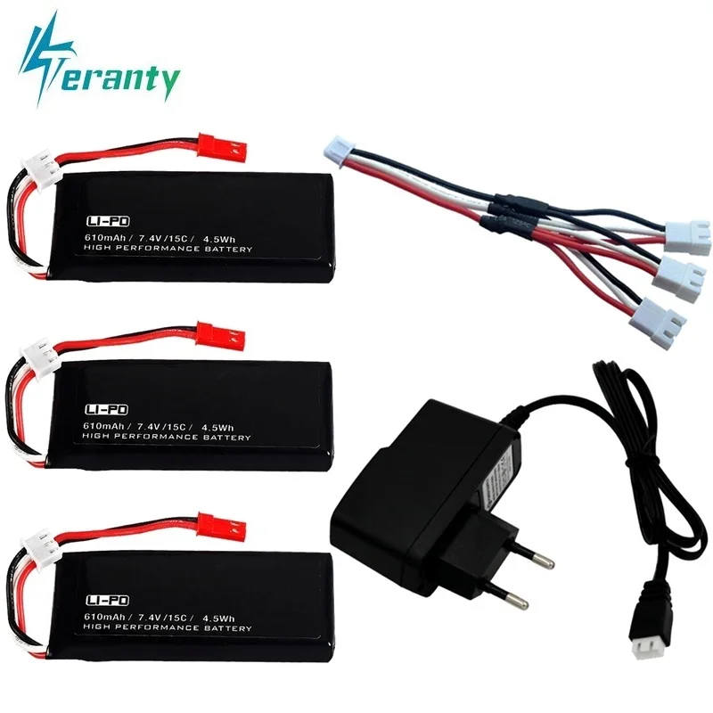 

7.4V 610mah lipo battery with charger for Hubsan X4 H502S H502E H216A Drone 7.4v battery for RC Quadcopter Spare Parts