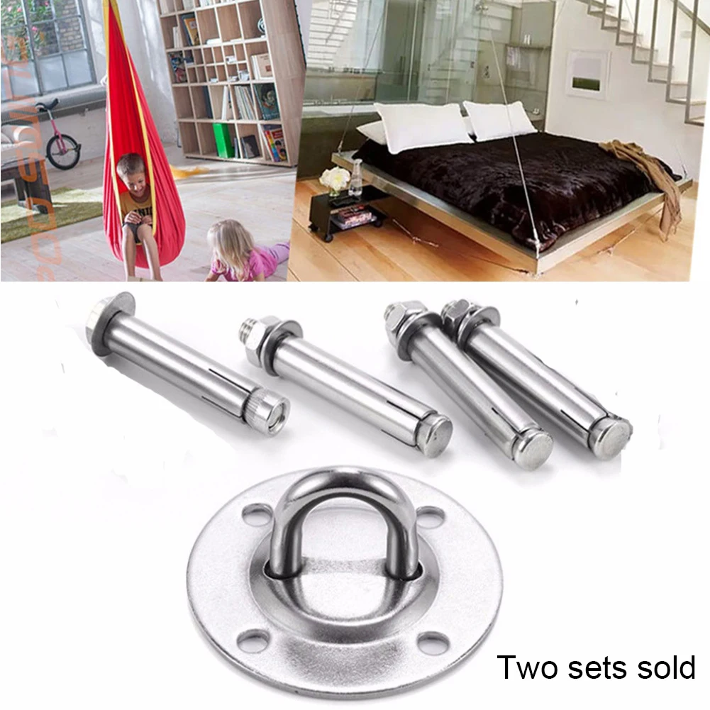 

2set Fan Accessories Fixed Buckle Strong Bearing Hammock Mounting Hook Stainless Steel Suspension Strength Training Ceiling Wall