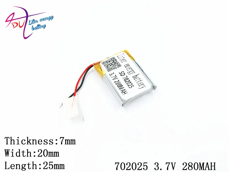 Литровый аккумулятор 702025 280 мАч 3 7 В литий-полимерное зарядное устройство для