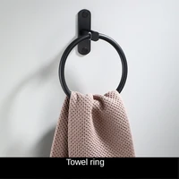 black space aluminum belt hook towel ring bathroom towel rack towel ring hanging curtains bathroom towel hanging