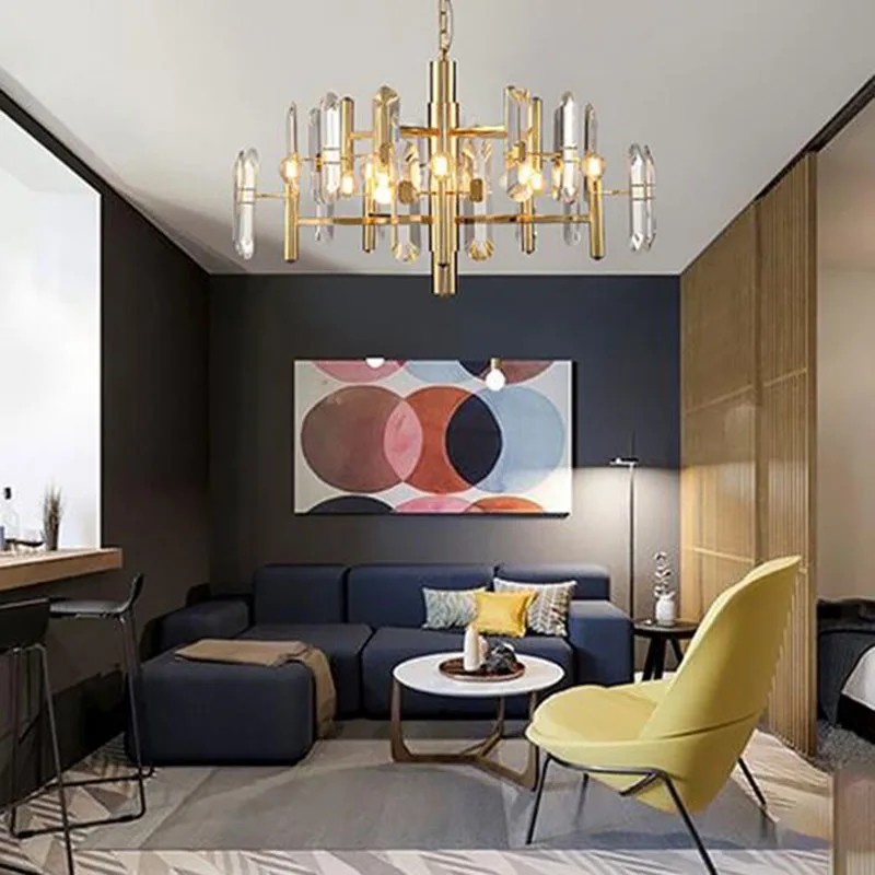 Современная светодиодсветодиодный хрустальная люстра освещение для гостиной