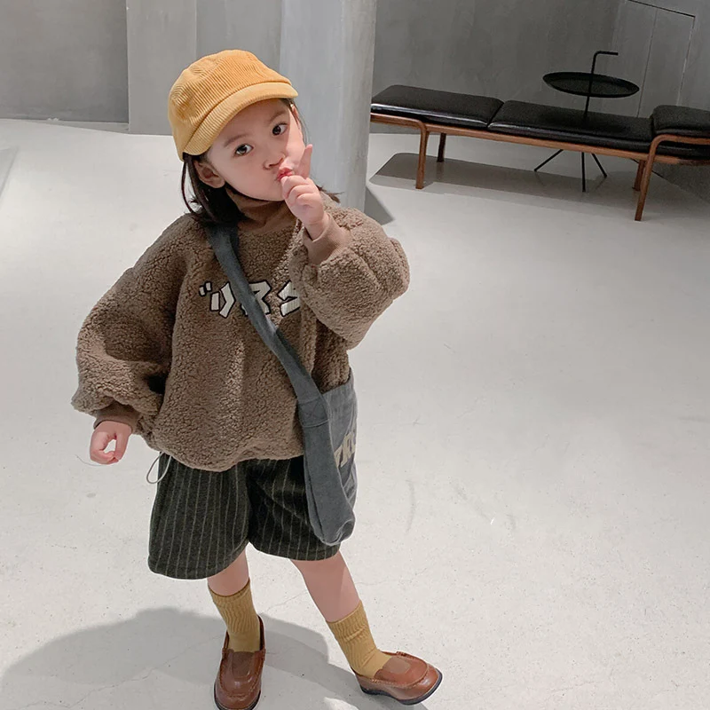 

Толстовки для девочек, свитшоты, куртка 2021, водолазка, зима-осень, плотный теплый пуловер, детская одежда из искусственного хлопка