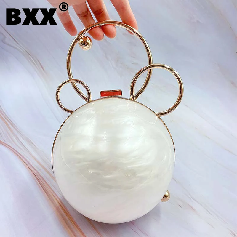 

[BXX] Woman New Brand Cute Sweet Ball Bag Luxury Elegant Personality All-match Clutches Evening Bags Fashion Tide 2021 GF0484