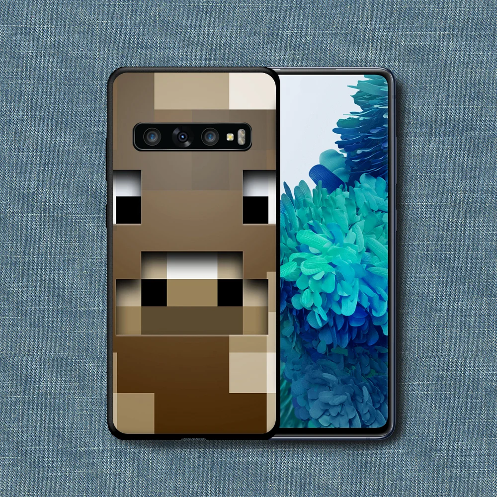 

Mini World Cute Cartoon Game Phone Case For Samsung Galaxy Note S 8 9 10 20 Plus E Lite Uitra black Etui Soft Funda Silicone